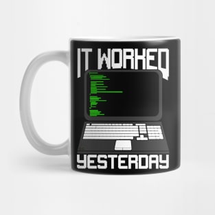 It Worked Yesterday Coding Programmer Gift Mug